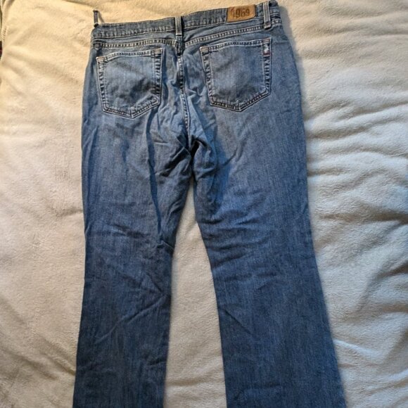 GAP JEANS Womens 12 L Long 12L Denim Blue Flare 1969 Distressed Stretch Long & - Picture 8 of 9